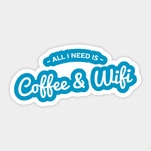 Cool Coffee and Internet T-Shirt Sticker